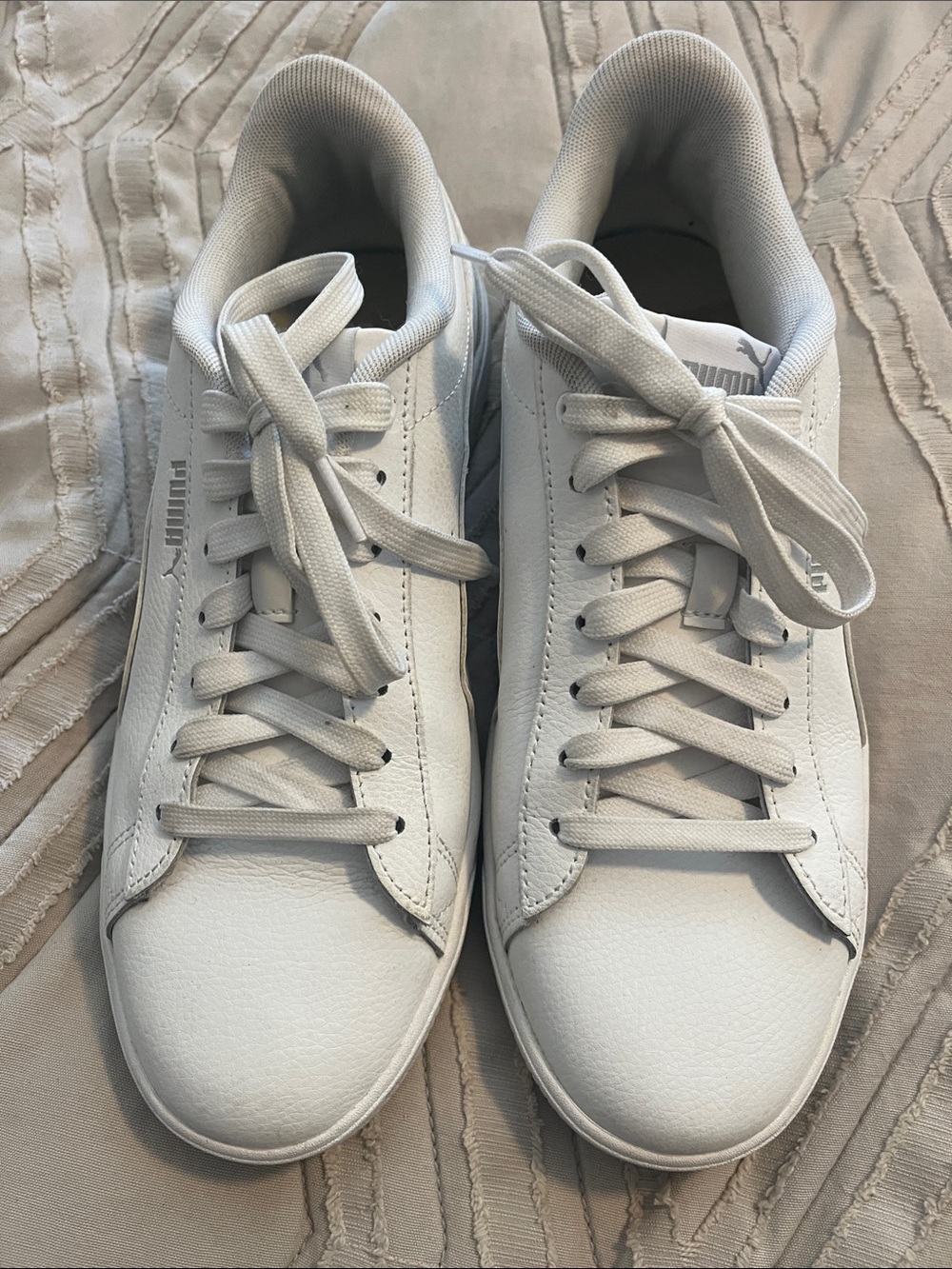 Puma White Low-Top Leather Sneakers